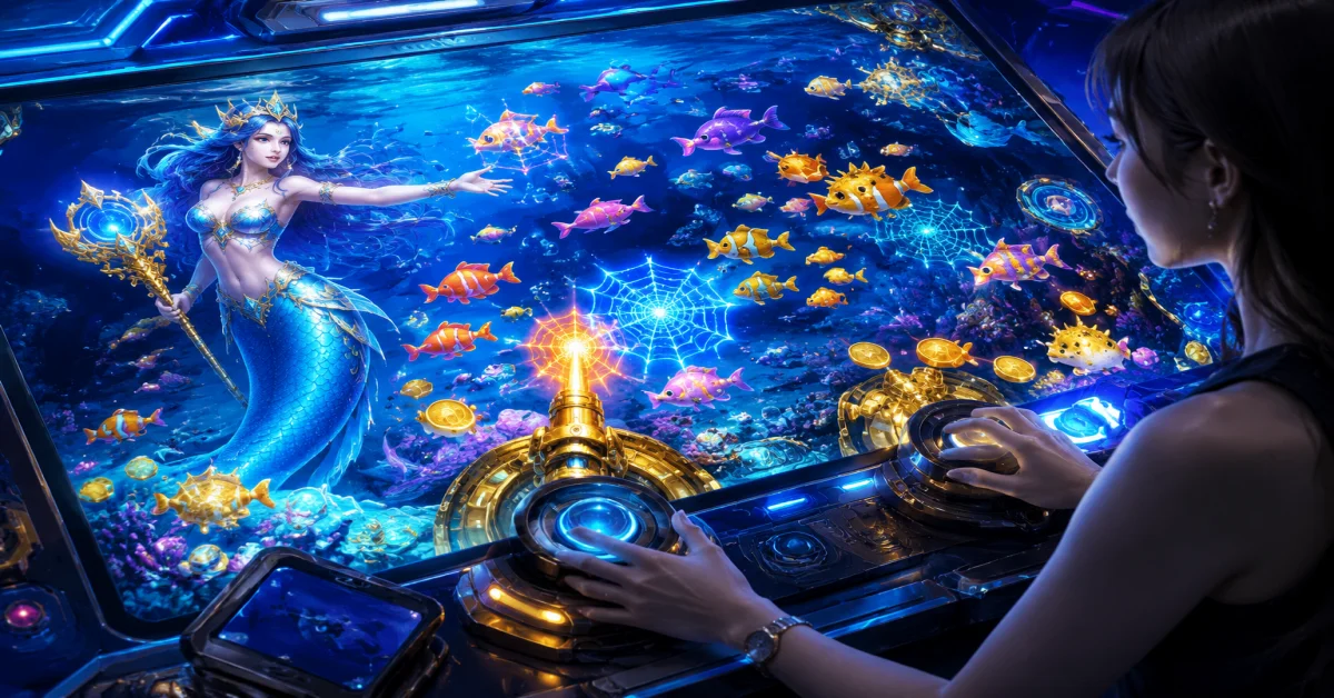 Giao diện sảnh game bắn cá nhân ngư trực quan với đồ họa 3D sắc nét tại nhà cái 97WIN